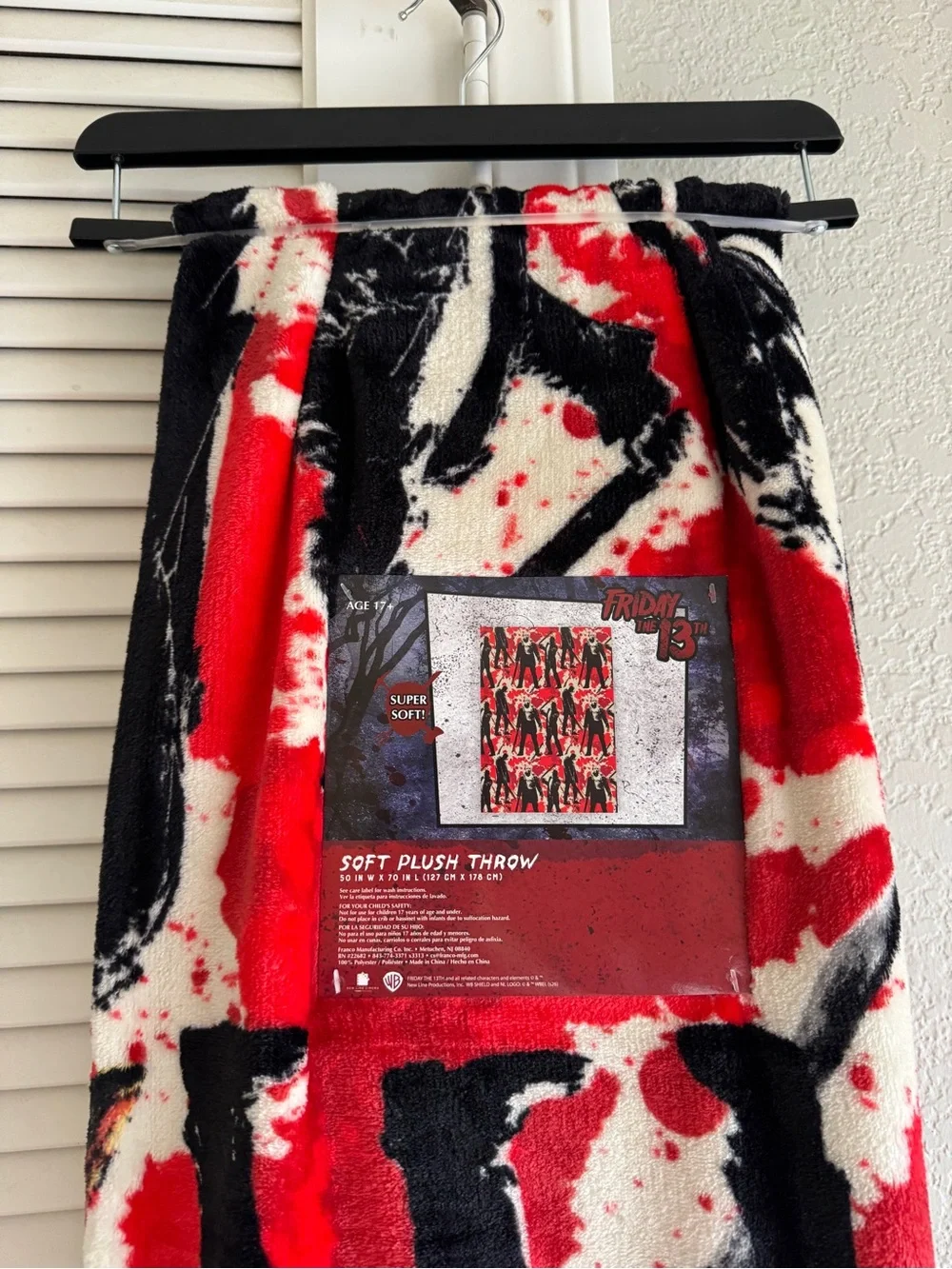 Friday the 13th Halloween Soft Plush Throw Blanket - NEW